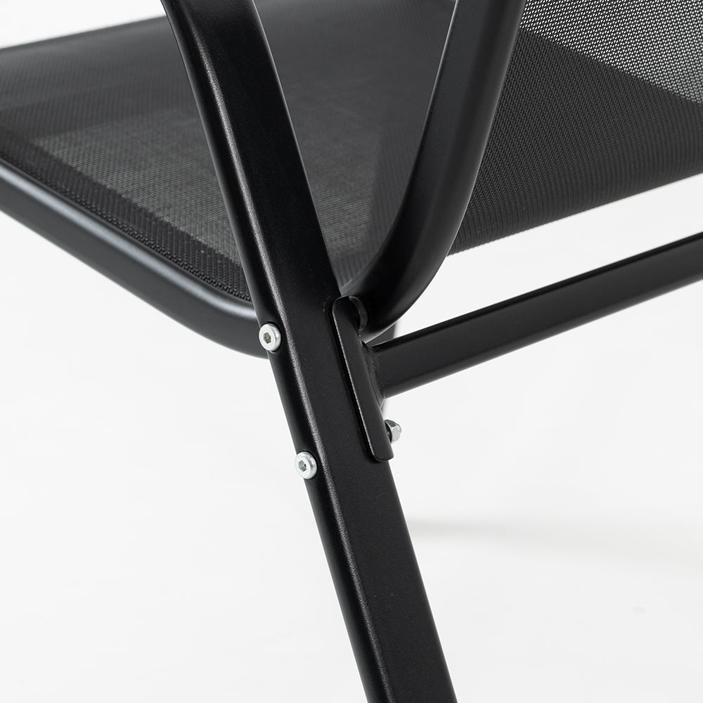 Bequemer Outdoor Gartenstuhl – Robustes Eisen & Textilene – Für Terrasse & Balkon