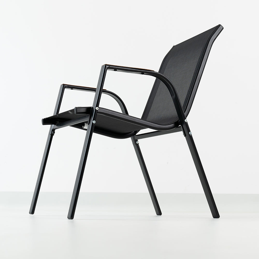 Bequemer Outdoor Gartenstuhl – Robustes Eisen & Textilene – Für Terrasse & Balkon