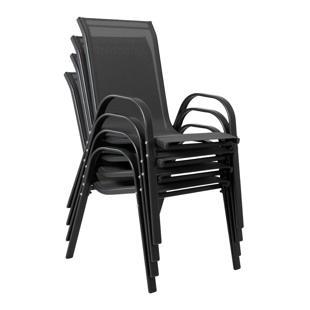 Gartenstuhl Outdoor – Robuster Balkonstuhl mit Textilene für Entspannung