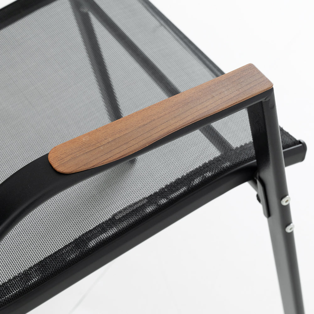 Bequemer Outdoor Gartenstuhl – Robustes Eisen & Textilene – Für Terrasse & Balkon