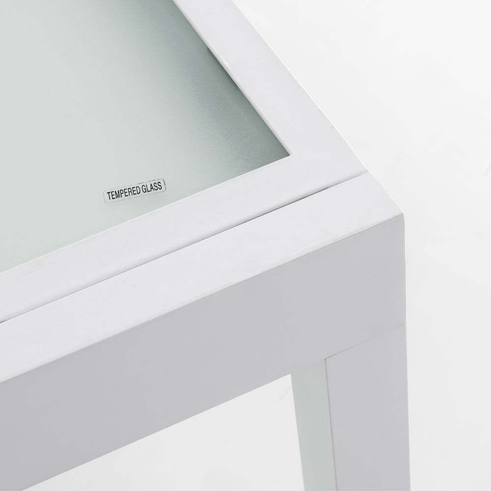 Ausziehbarer Esstisch mit Milchglasplatte & Aluminiumgestell – Flexibler Gartentisch für 4 bis 8 Personen