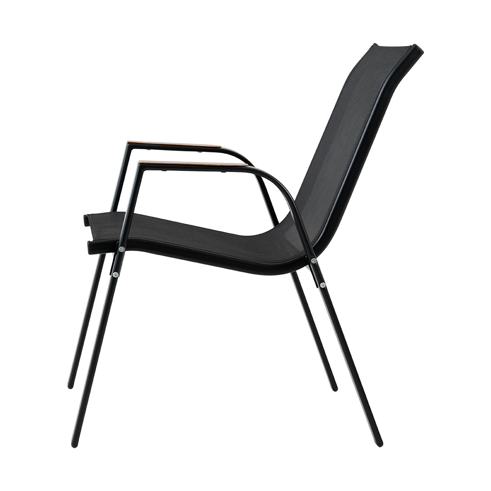 Bequemer Outdoor Gartenstuhl – Robustes Eisen & Textilene – Für Terrasse & Balkon