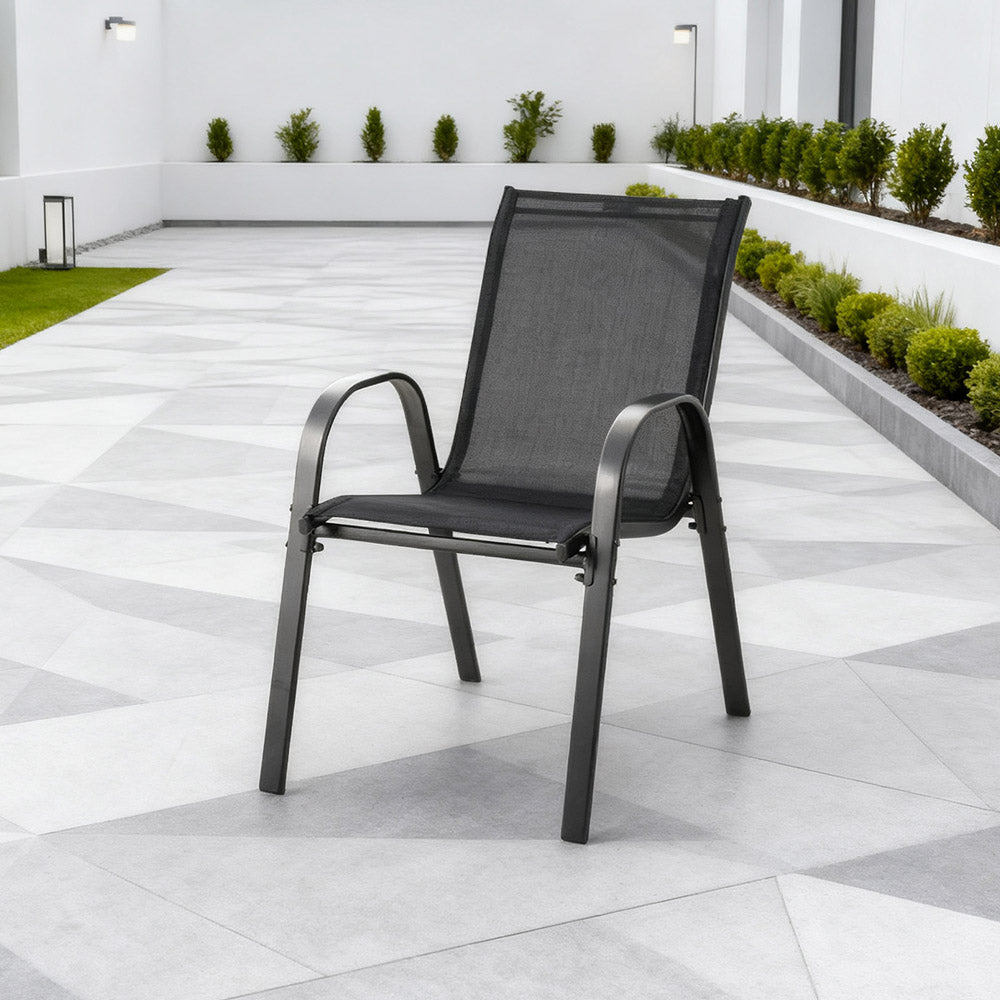 Gartenstuhl Outdoor – Robuster Balkonstuhl mit Textilene für Entspannung