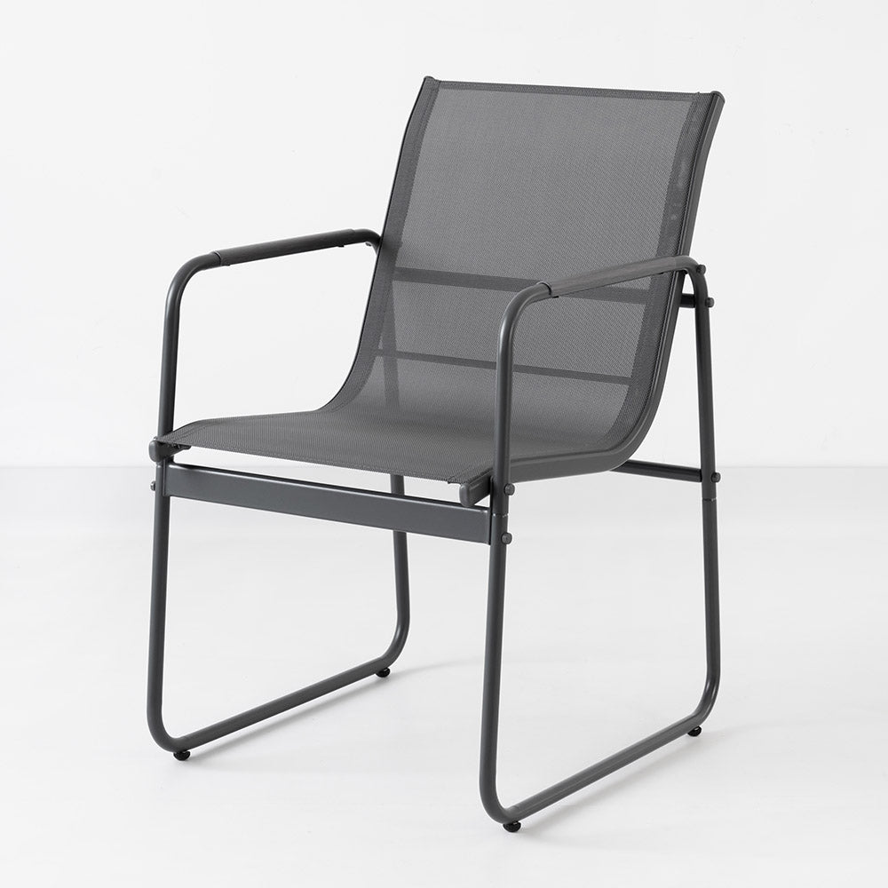 Gartenmöbel Set mit 6 Textilene Stühlen und DPC Tisch - Wetterfest & Langlebig