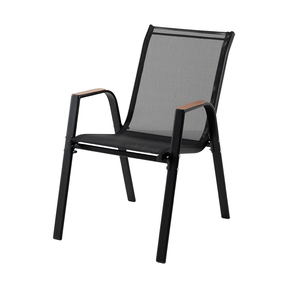 Bequemer Outdoor Gartenstuhl – Robustes Eisen & Textilene – Für Terrasse & Balkon