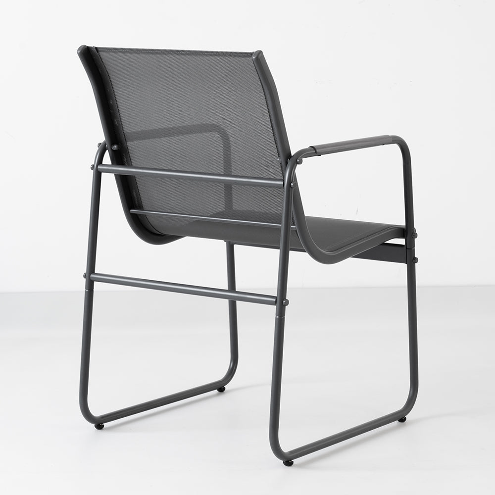 Gartenmöbel Set mit 6 Textilene Stühlen und DPC Tisch - Wetterfest & Langlebig