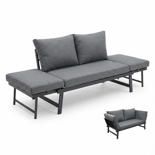 Ausziehbares Schlafsofa mit Liegefunktion - Komfortables Tagesbett fuer Wohnzimmer, Gaestezimmer & Balkon