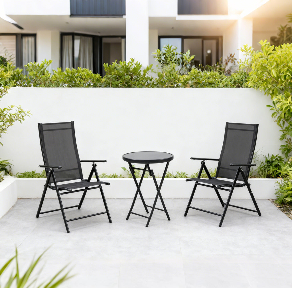 Verstellbarer Gartenstuhl mit 7-fach neigbarer Rückenlehne – Robuster Relaxsessel für Terrasse & Balkon