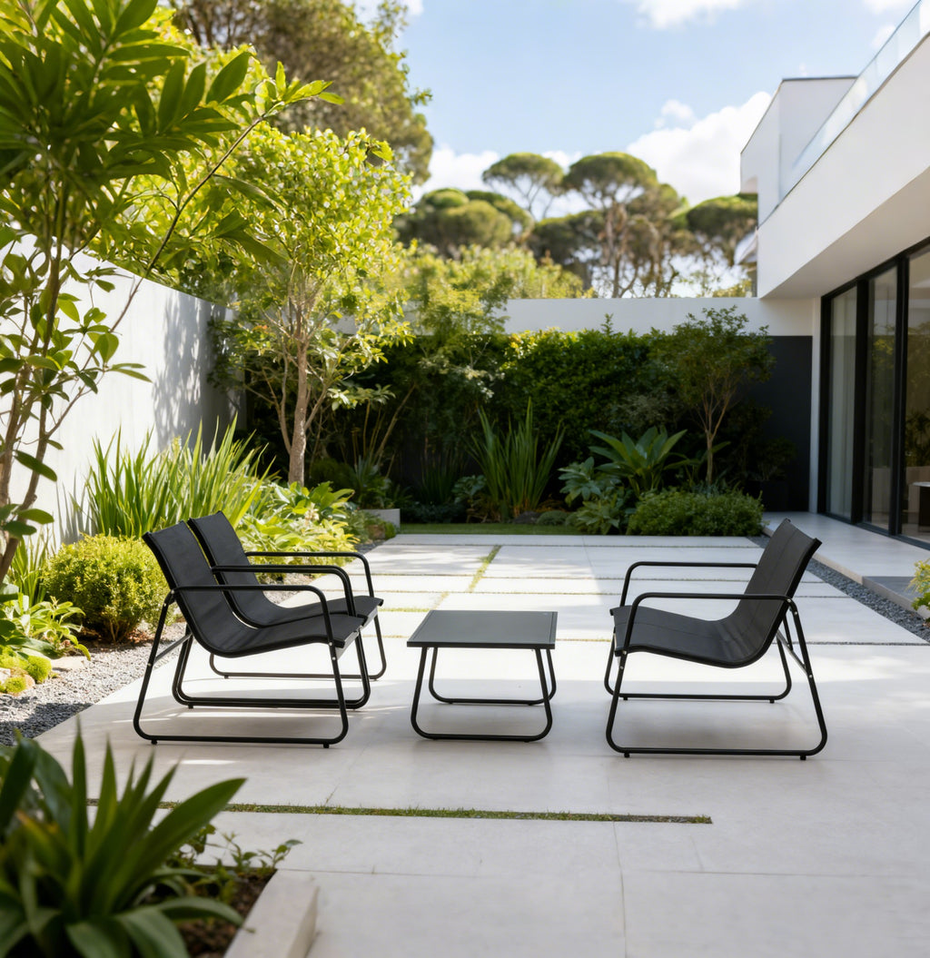 Gartenmöbel-Set mit Sessel, Bank & Couchtisch – Entspannung für Balkon & Terrasse