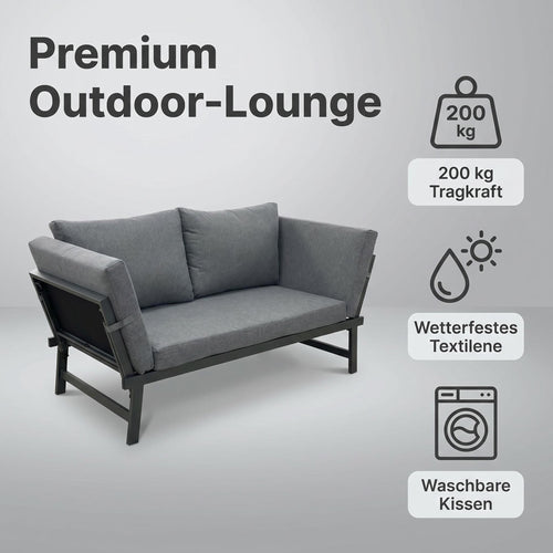 Ausziehbares Schlafsofa mit Liegefunktion - Komfortables Tagesbett fuer Wohnzimmer, Gaestezimmer & Balkon
