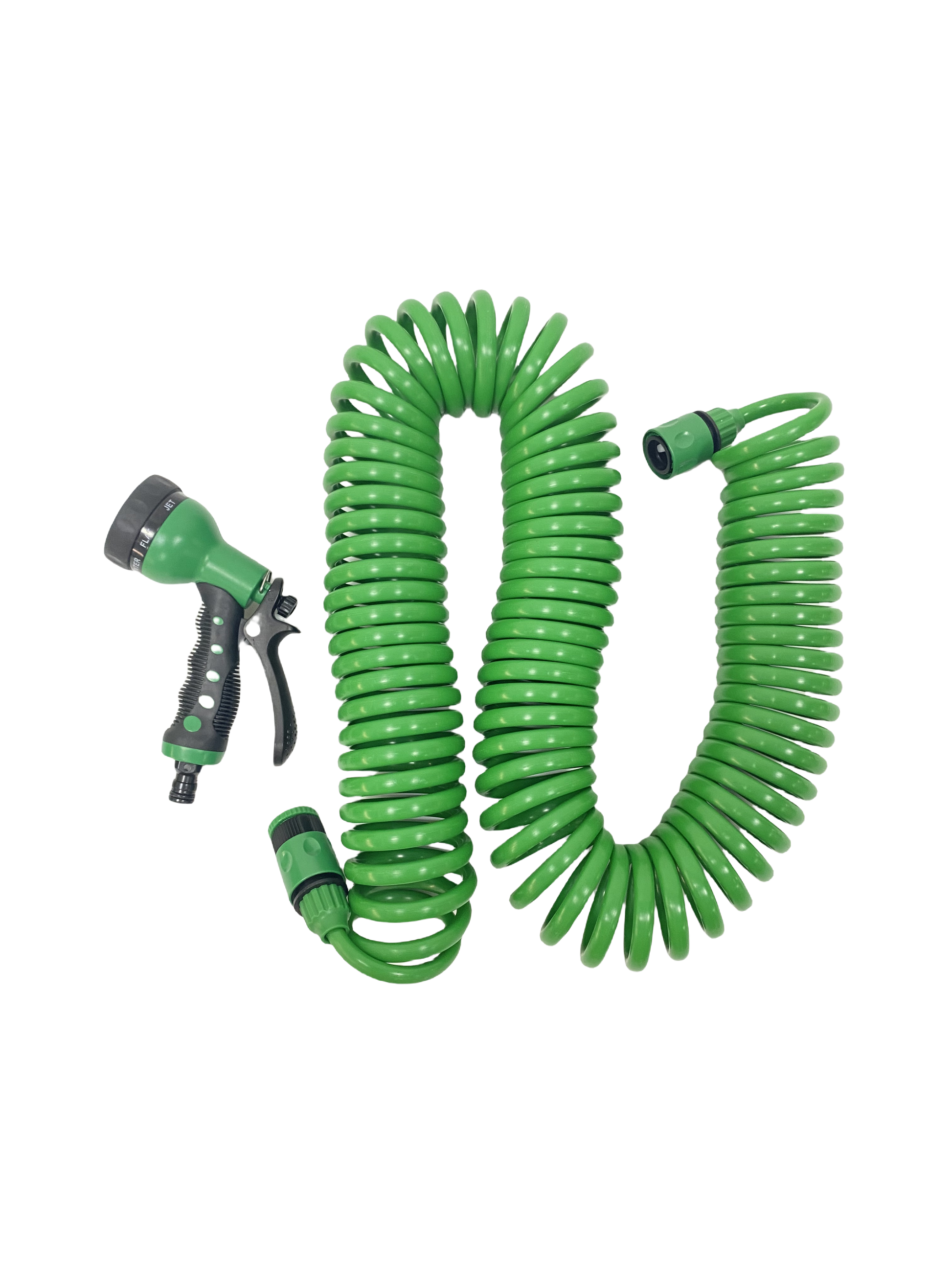 3/8'' EVA Spiralschlauch Set 7,5m – Robuster Gartenschlauch mit 7-Funktions-Brause für flexible Bewässerung