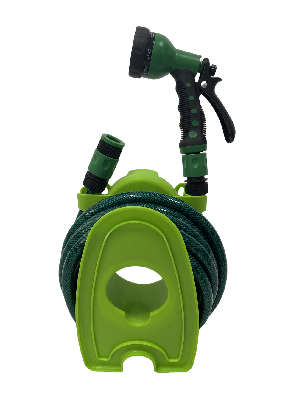 Mini-Schlauchtrommel: 10m PVC-Gartenschlauch & 7-Funktionen-Düse für flexible Bewässerung