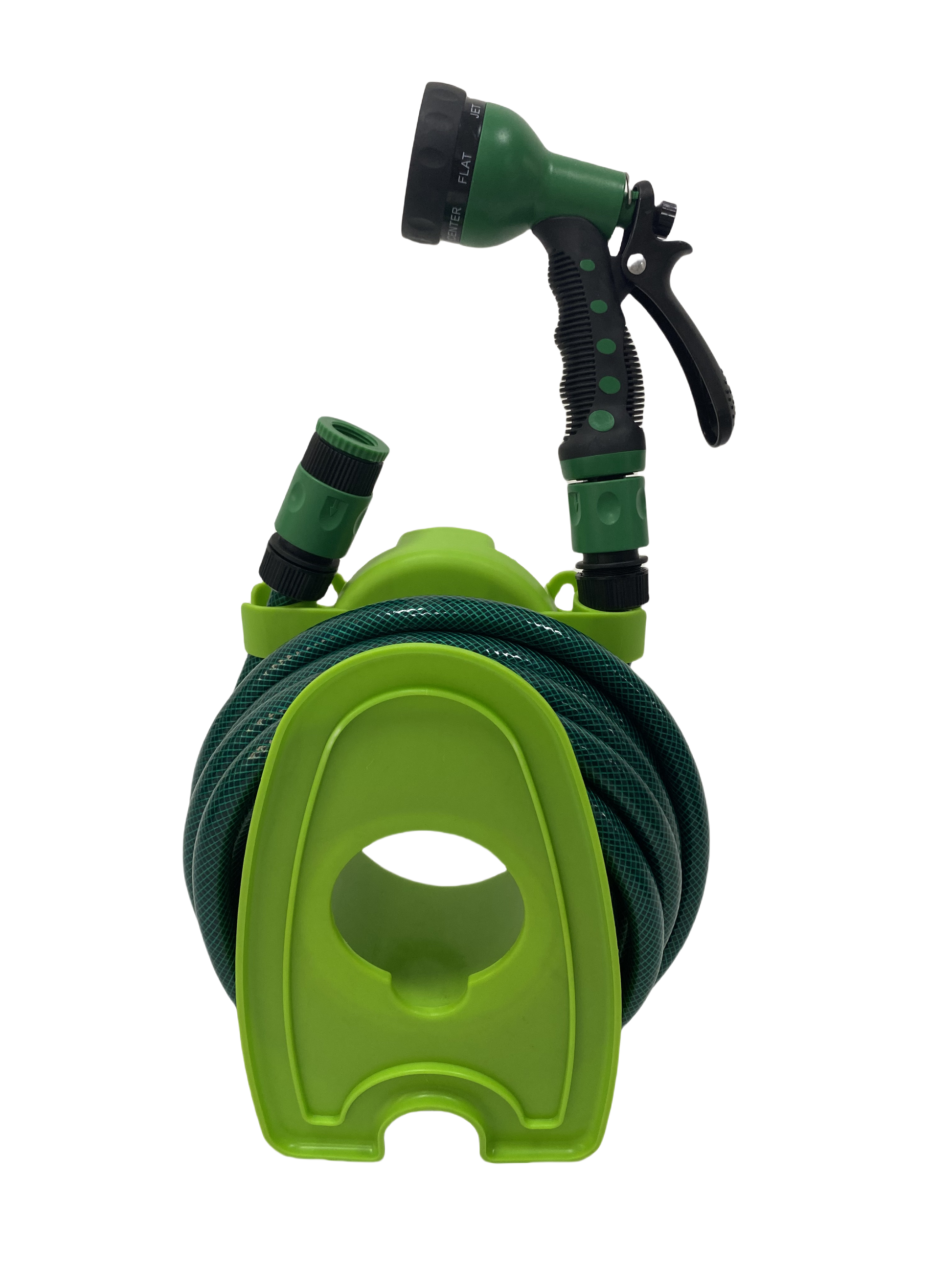 Mini-Schlauchtrommel: 10m PVC-Gartenschlauch & 7-Funktionen-Düse für flexible Bewässerung