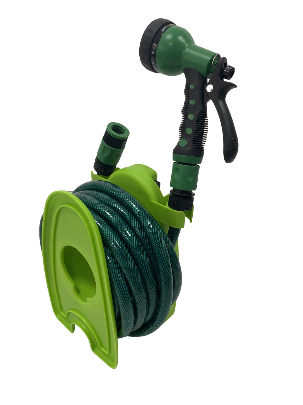 Mini-Schlauchtrommel: 10m PVC-Gartenschlauch & 7-Funktionen-Düse für flexible Bewässerung