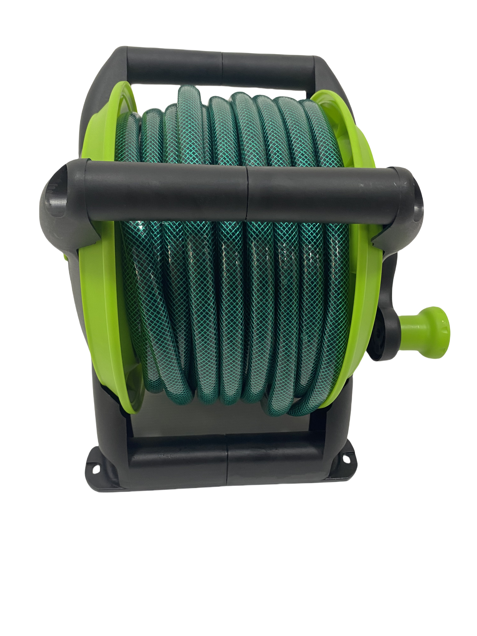 Kompakter 15M Mini-Schlauchwagen Set mit 15m PVC Gartenschlauch & 4 Düsen – Einfache Gartenbewässerung