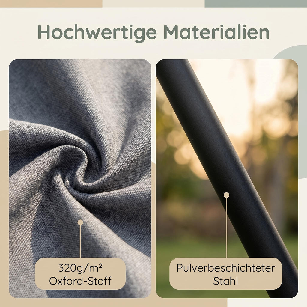 Haengematte mit Stativ - Komfortable Liege fuer Garten, Balkon & Camping, Wetterfest & Tragfaehig