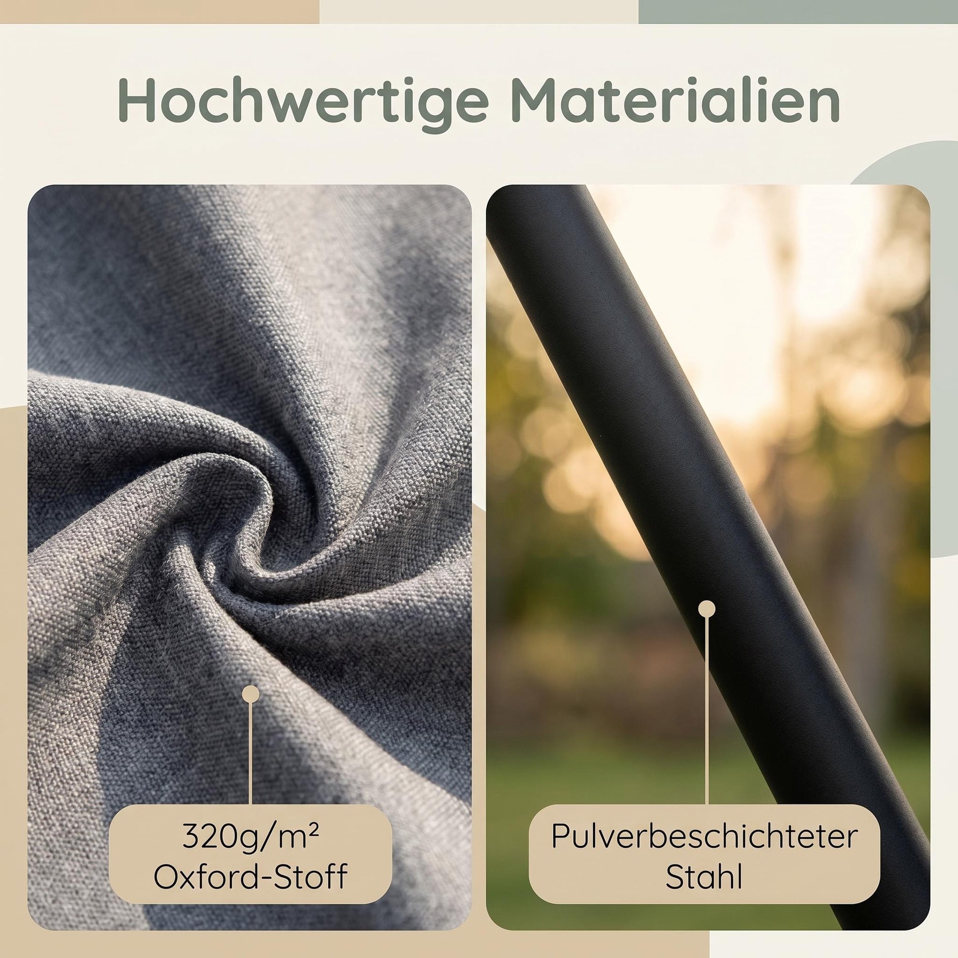 Haengematte mit Stativ - Komfortable Liege fuer Garten, Balkon & Camping, Wetterfest & Tragfaehig