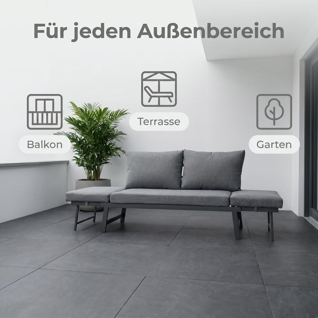 Ausziehbares Schlafsofa mit Liegefunktion - Komfortables Tagesbett fuer Wohnzimmer, Gaestezimmer & Balkon