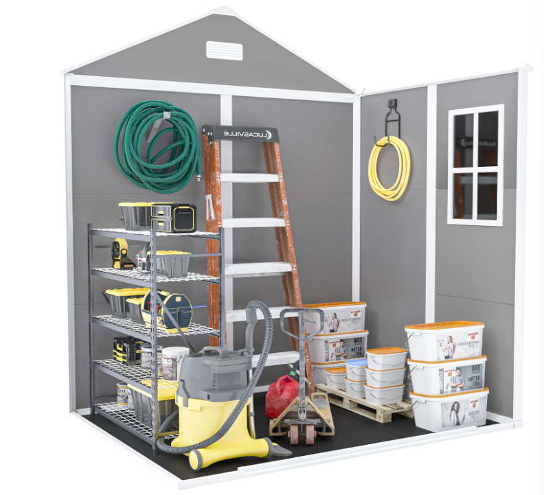 Geräumiges Spitzdach Gerätehaus mit Doppeltür & Fenster – Optimaler Schutz & Stauraum für Gartenwerkzeuge