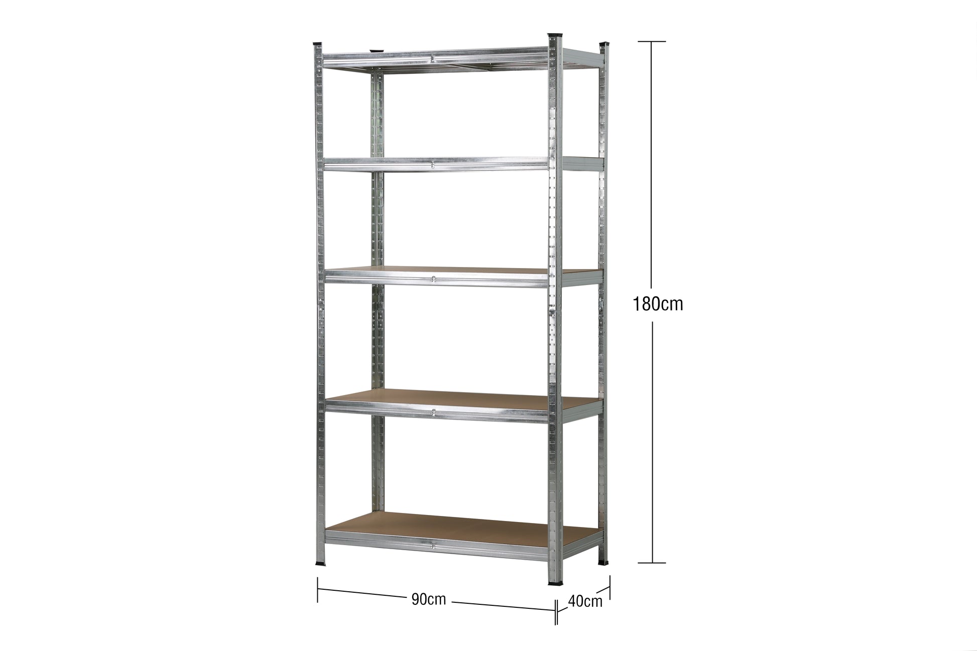 Stabiles Steckregal aus verzinktem Stahl mit 5 flexiblen MDF-Böden – Einfache Montage & Hohe Belastbarkeit