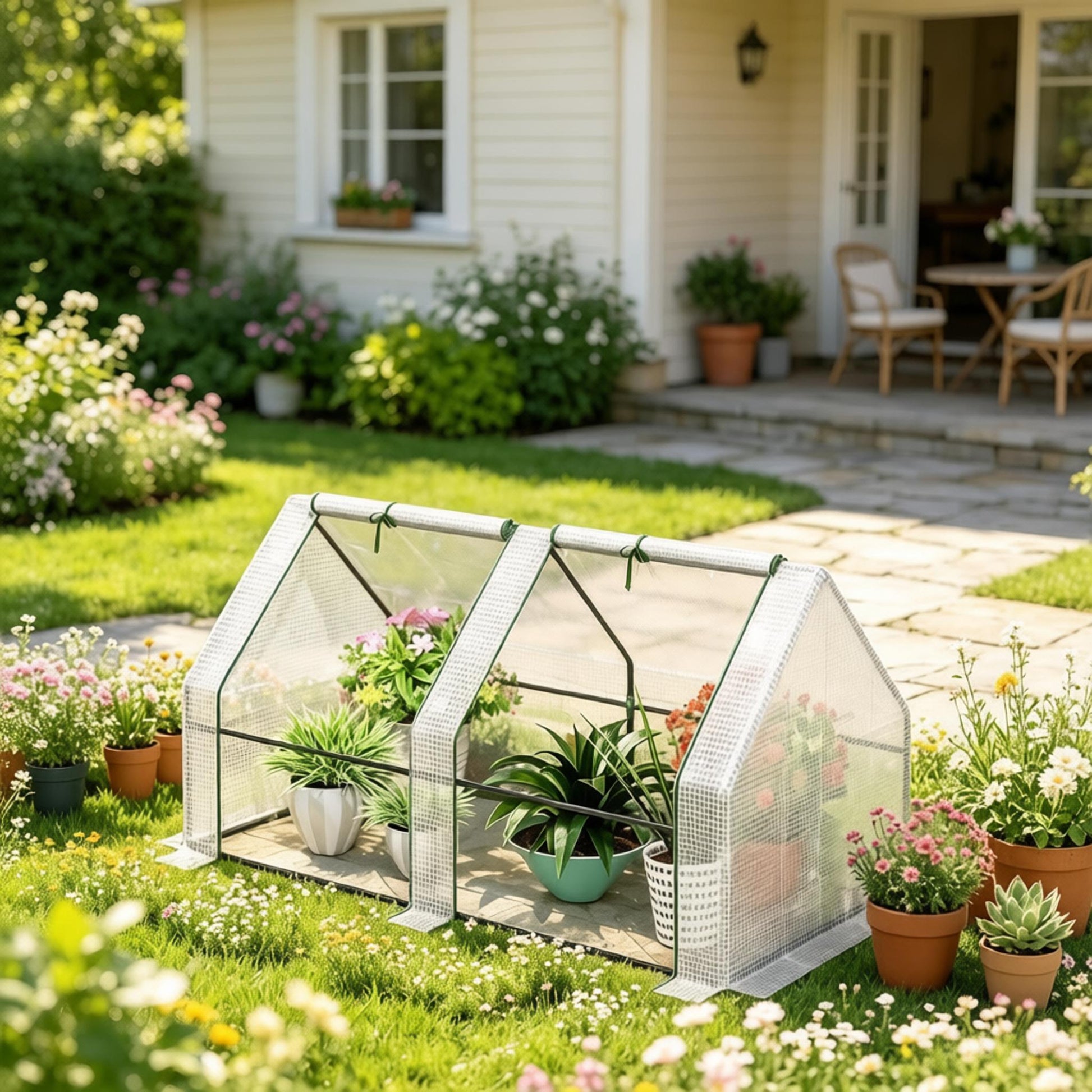 Pflanzenschutz-Zelt mit praktischem Design,Foliengewächshaus für den Garten,Kompaktes Mini-Gewächshaus(nur mit Mini-Gewächshaus)