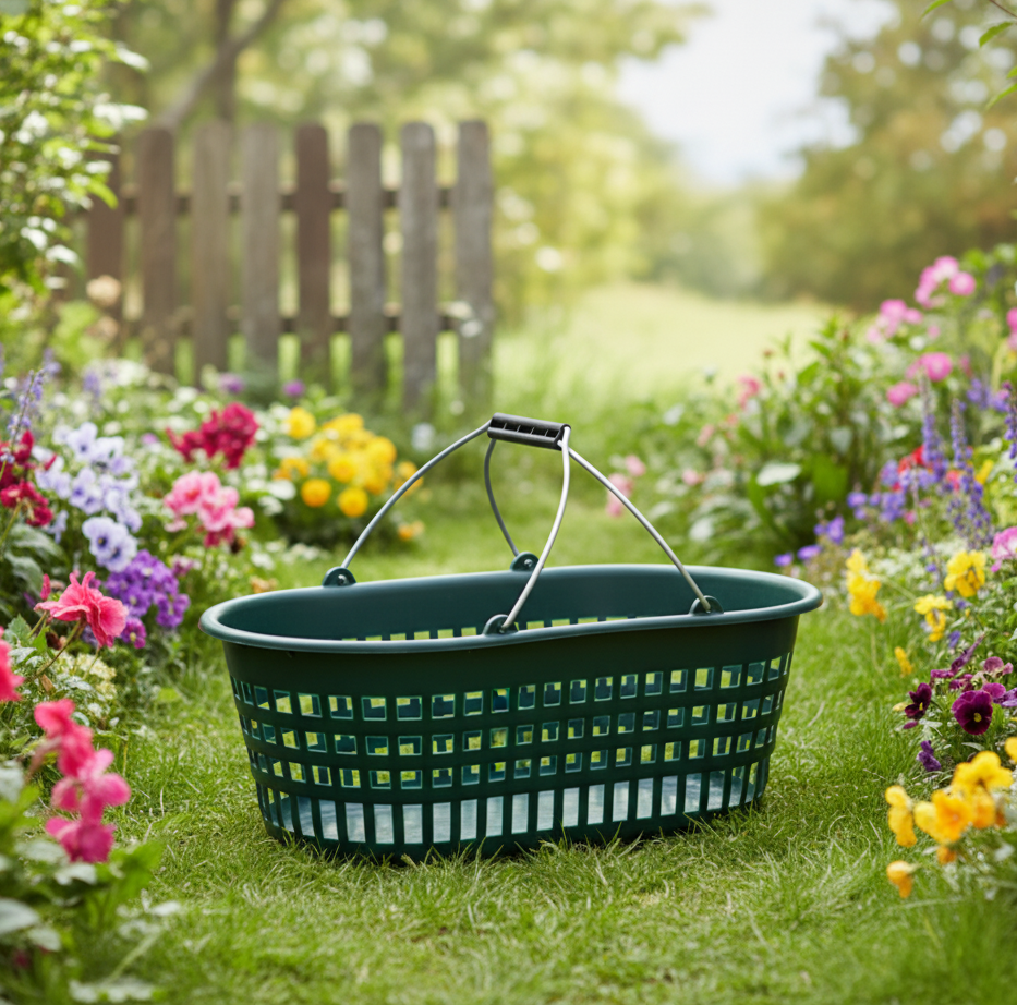 Gartenkorb 18L mit Griffschutz – Robust & Stapelbar für Obst, Gemüse & Grünschnitt Transport
