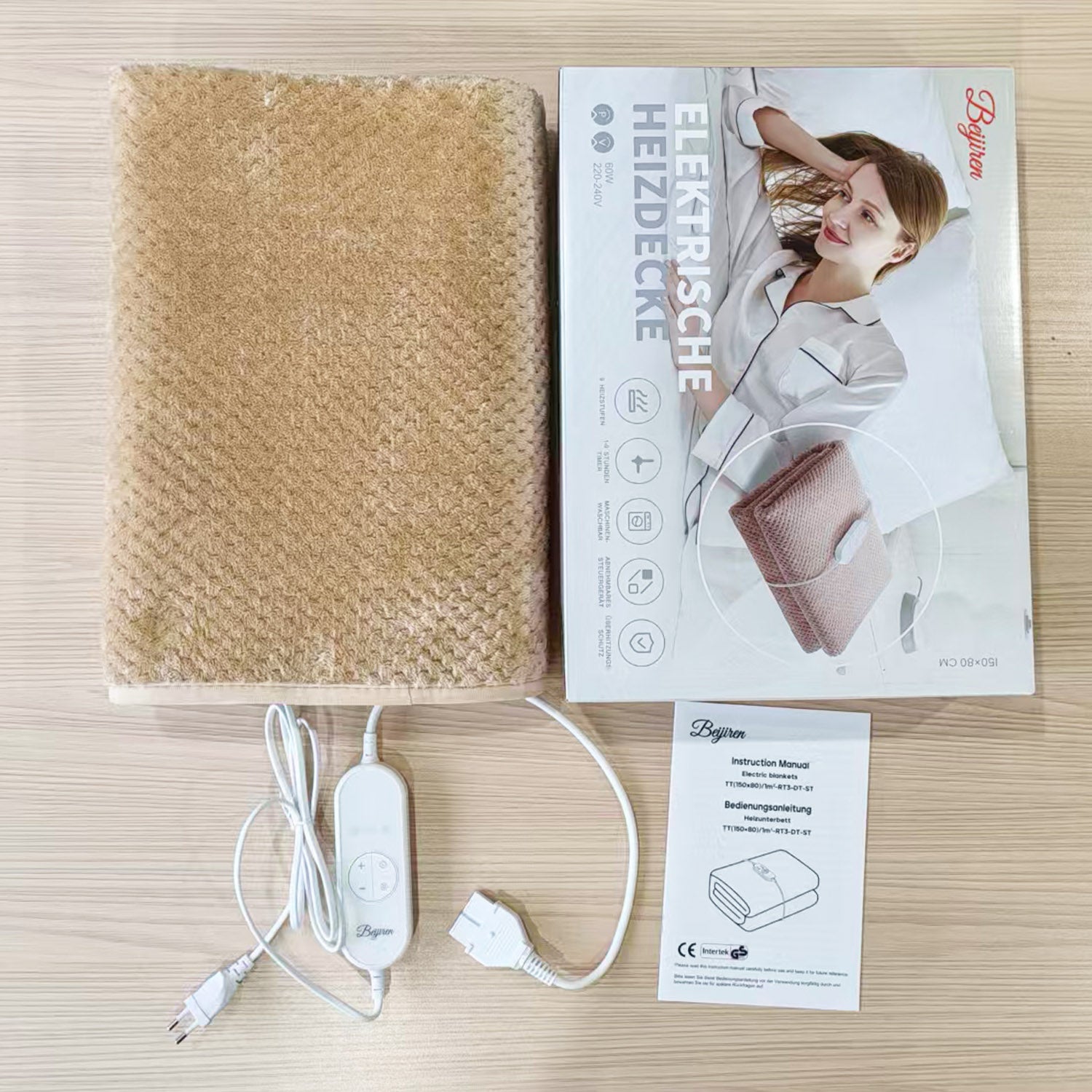 Heizdecke Einzelgröße mit 9 Temperaturstufen & Timer – Sicher & Waschbar für Gemütlichkeit