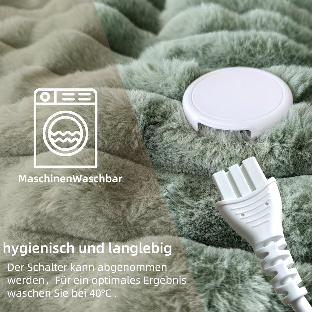 Elektrische Heizdecke mit 9 Temperaturstufen & Timer – Waschbar für höchsten Komfort