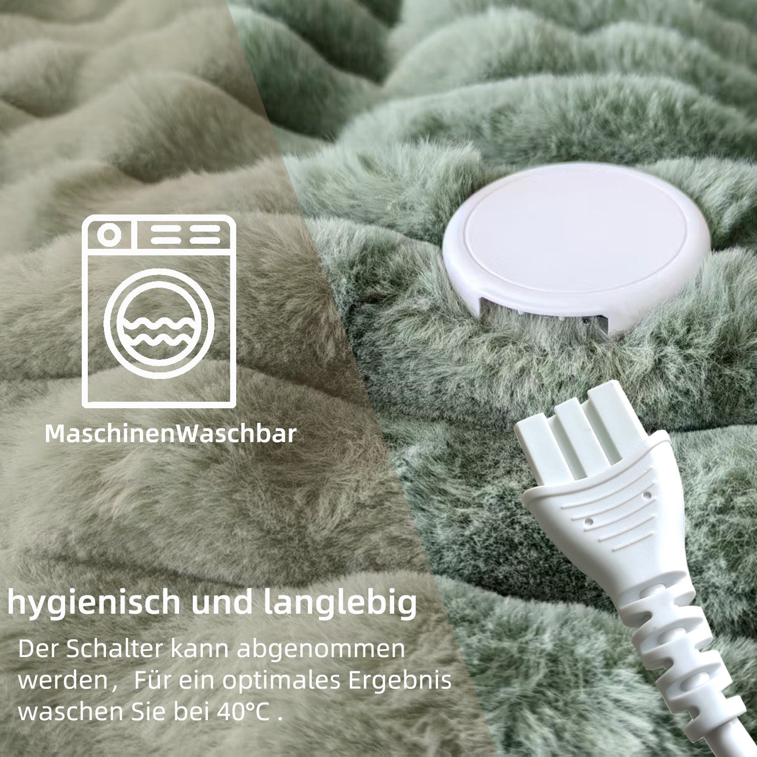 Elektrische Heizdecke mit 9 Temperaturstufen & Timer – Waschbar für höchsten Komfort