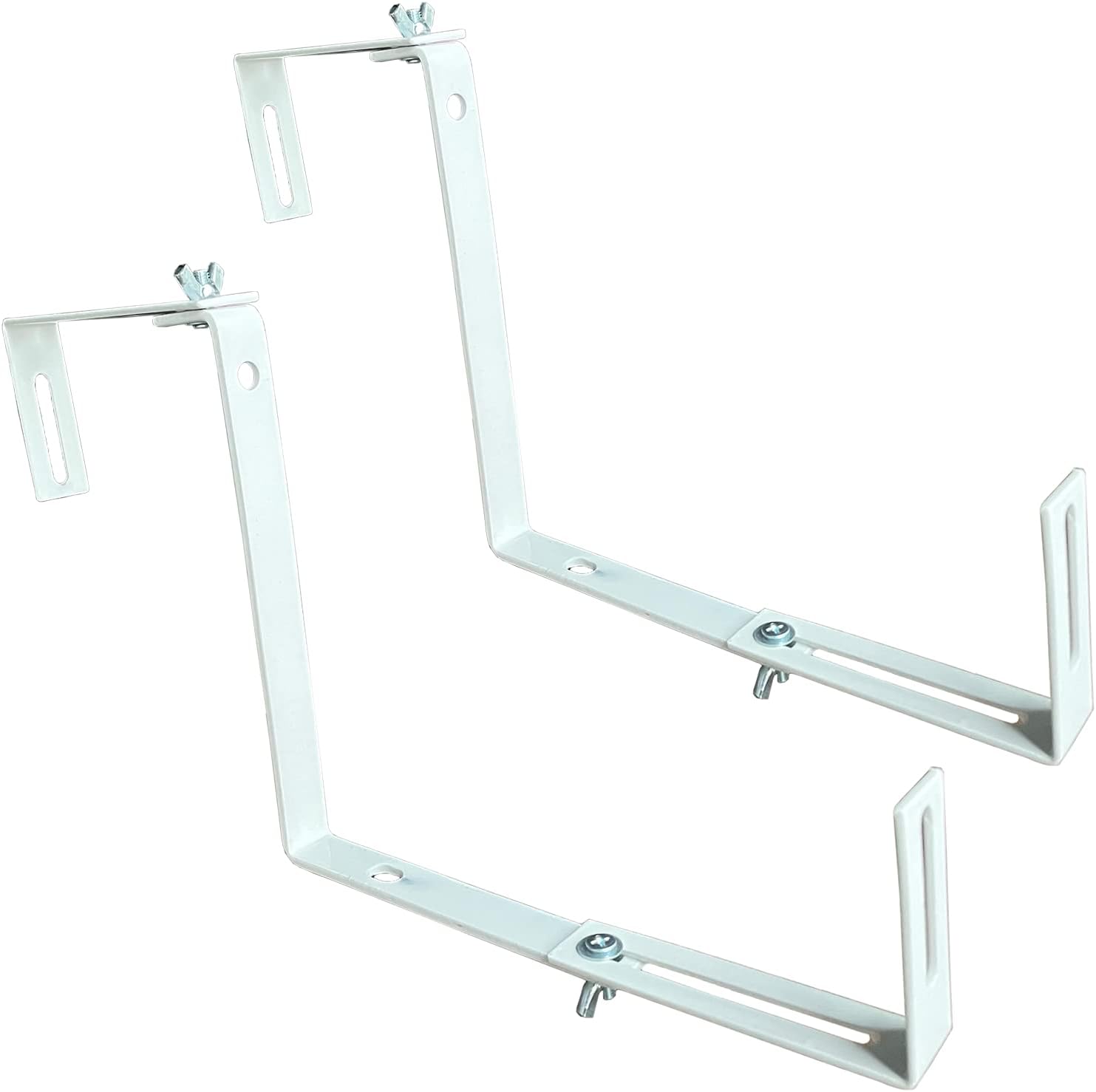 Pflanzenaufhänger 2 Stück – Wandhaken Blumenfenster Box Pflanzgefäß Halter für Montage, Geländer & Balkon, Verstellbar
