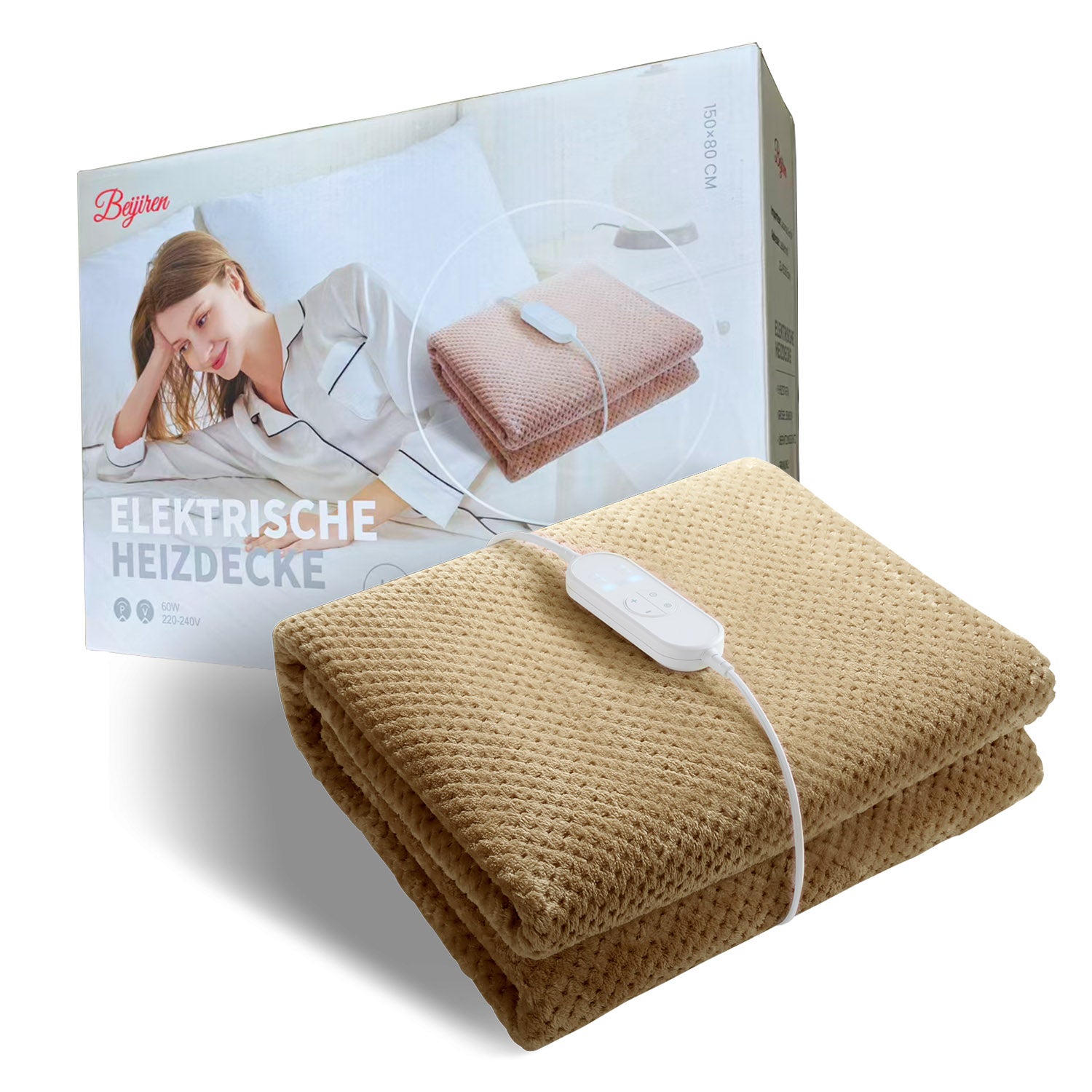 Heizdecke Einzelgröße mit 9 Temperaturstufen & Timer – Sicher & Waschbar für Gemütlichkeit