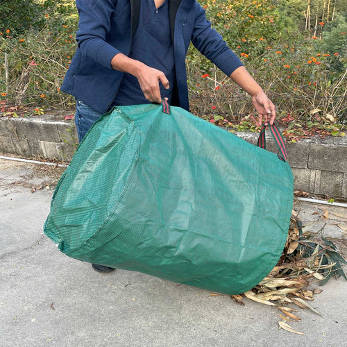 272L Gartenabfallsack - Stabiler, wiederverwendbarer Laubsack mit Metallbuegeln