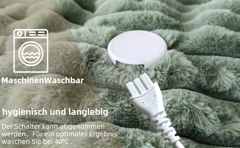 Elektrische Heizdecke mit 9 Temperaturstufen & Timer – Waschbar für höchsten Komfort