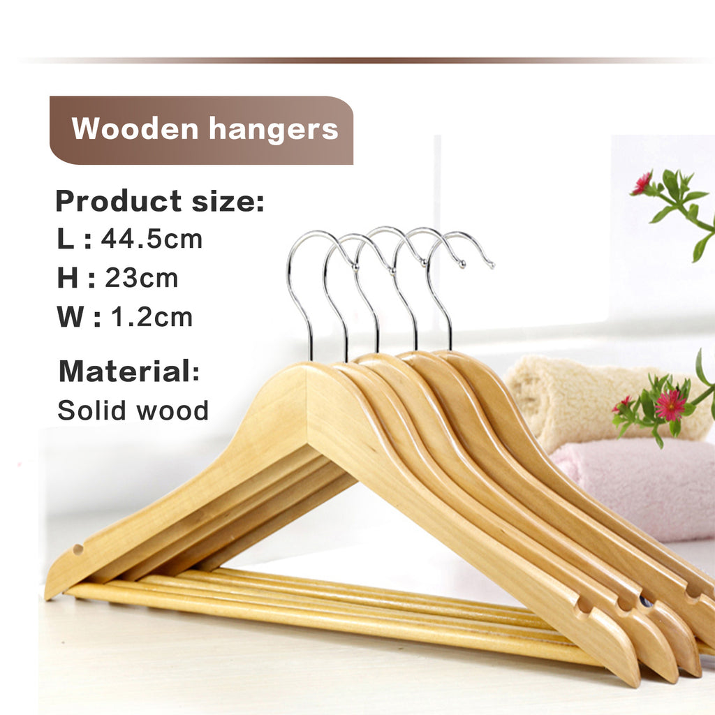 Kleiderbügel aus Holz 10er/20er Set – 360° drehbar mit Rockkerben & Hosensteg
