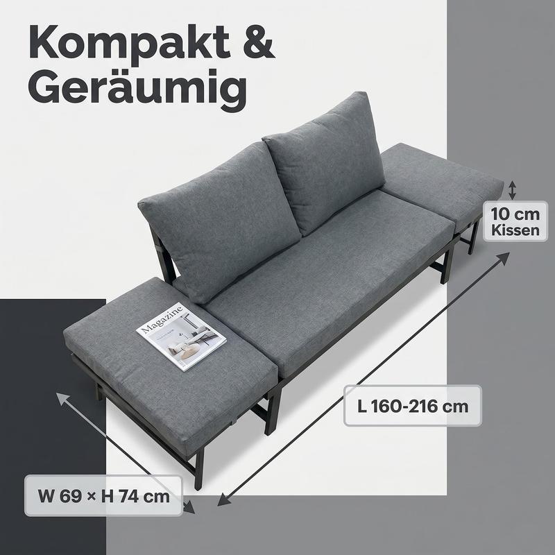 Ausziehbares Schlafsofa 2-in-1 | Gästezimmer Sofa Bett | Modern & Faltbar | Artillen